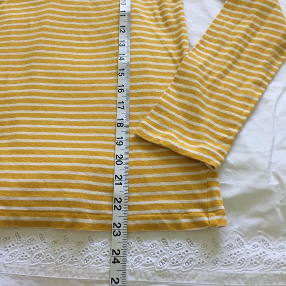 J. Crew Striped Tissue Tee Turtleneck Long Sleeve Top Stretch Size S Yellow - Picture 5 of 10